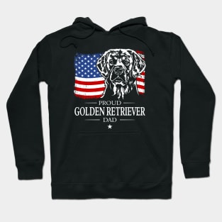 Golden Retriever Dad American Flag patriotic dog Hoodie